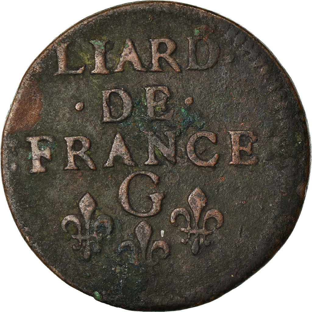 Monnaie, France, Louis XIV, Liard de France au buste juvénile, 1657 G