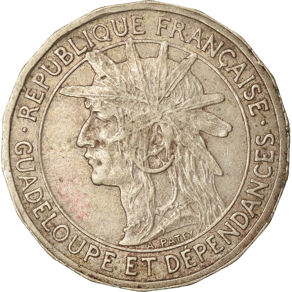 Coin, Guadeloupe, 50 Centimes, 1921, Paris, EF(40-45), Copper-nickel, KM:45