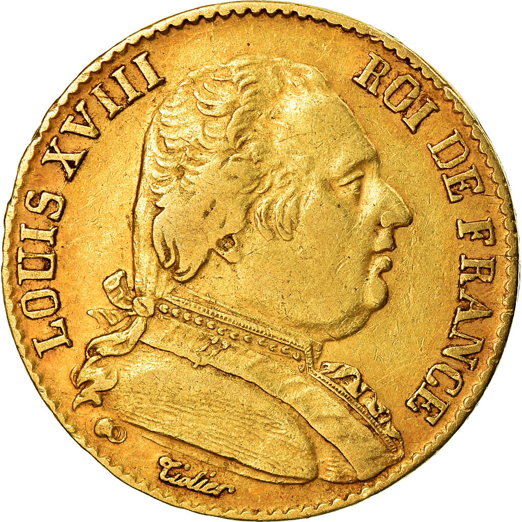 Coin, France, Louis XVIII, Louis XVIII, 20 Francs, 1815, Paris, EF(40-45), Gold