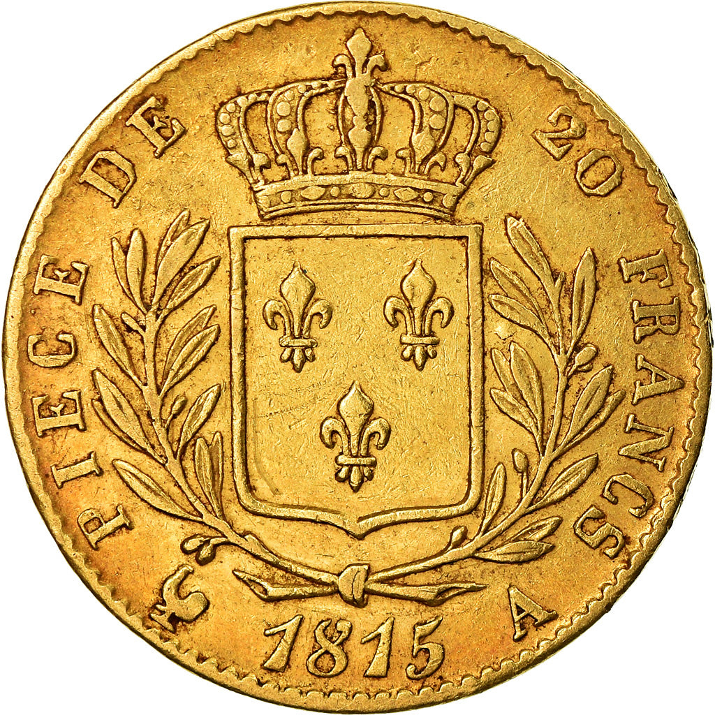 Coin, France, Louis XVIII, Louis XVIII, 20 Francs, 1815, Paris, EF(40-45), Gold