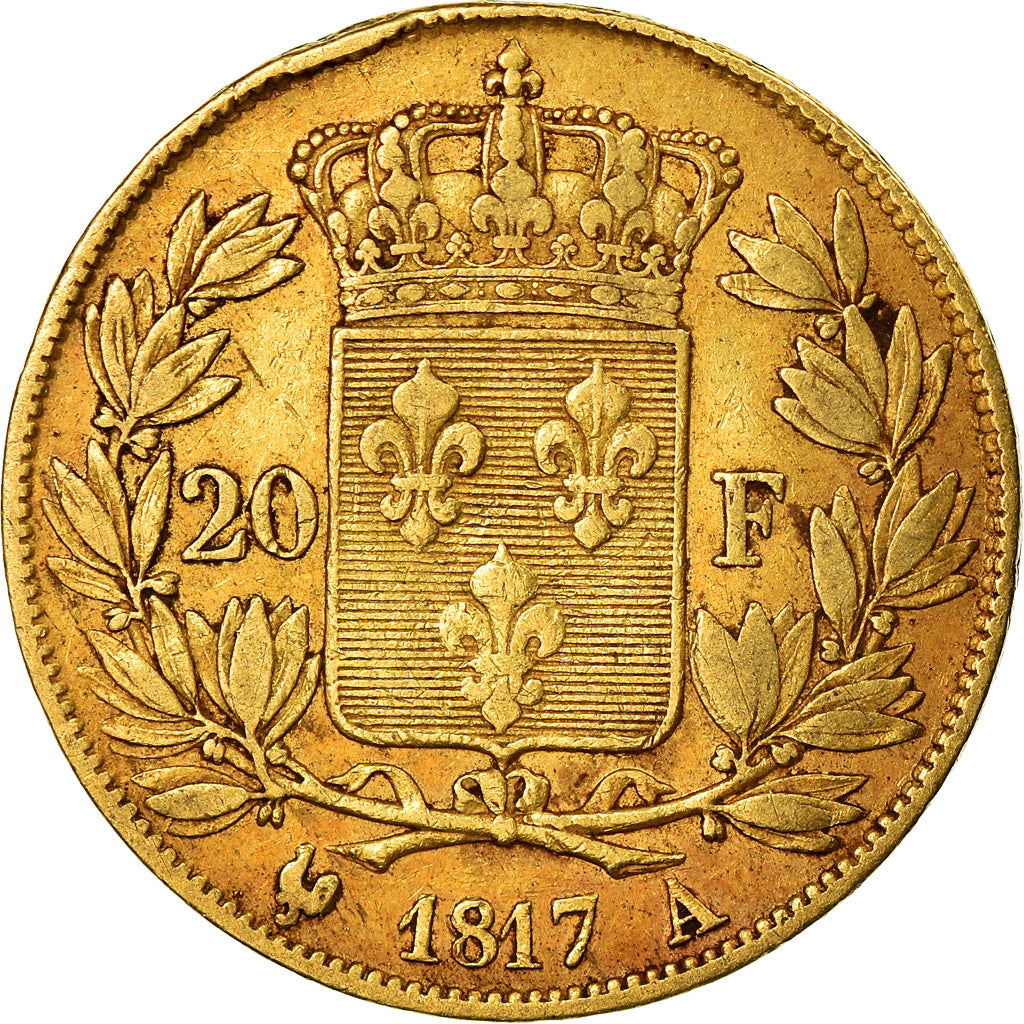 Moeda, França, Louis XVIII, Louis XVIII, 20 Francs, 1817, Paris, EF(40-45)