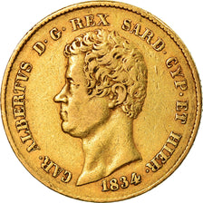 Moneda, Estados italianos, SARDINIA, Carlo Alberto, 20 Lire, 1834, Genoa, MBC