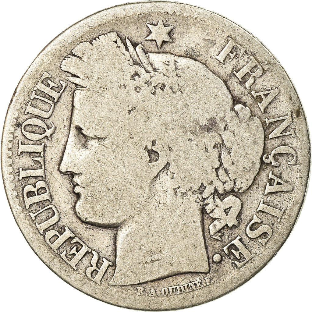 Coin, France, Cérès, 2 Francs, 1850, Paris, VG(8-10), Silver, KM:760.1