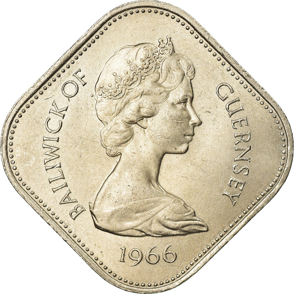 Moneta, Guernsey, Elizabeth II, 10 Shilling, 1966, SPL-, Rame-nichel, KM:19