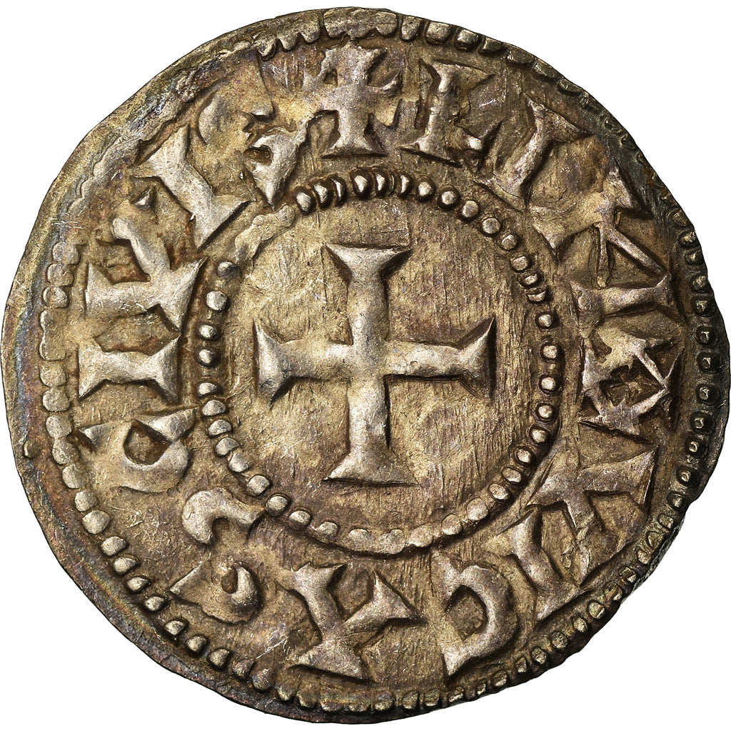 Coin, France, Eudes, Denarius, Limoges, Immobilized type, AU(50-53), Silver