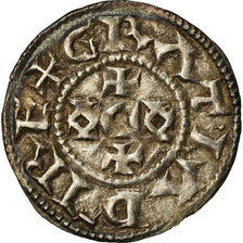 Coin, France, Eudes, Denarius, Limoges, Immobilized type, AU(55-58), Silver