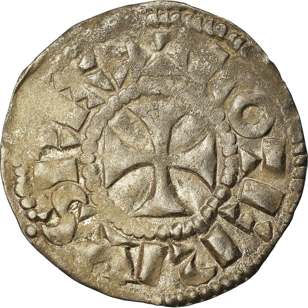 Monnaie, France, Lothaire, Denier, 960-980, Bourges, TTB, Argent, Prou:755