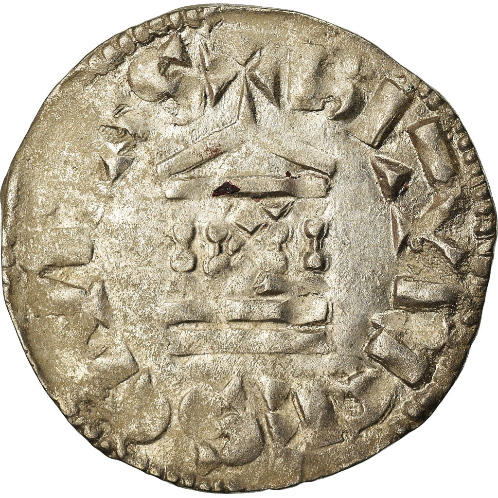 Monnaie, France, Lothaire, Denier, 960-980, Bourges, TTB, Argent, Prou:755