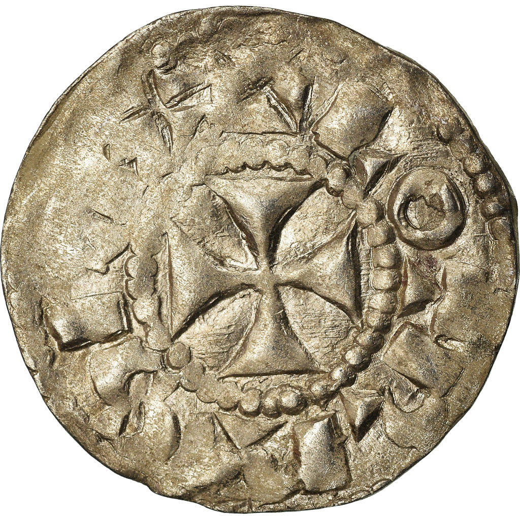 Monnaie, France, Lothaire, Denier, 960-980, Bourges, TTB, Argent, Prou:755