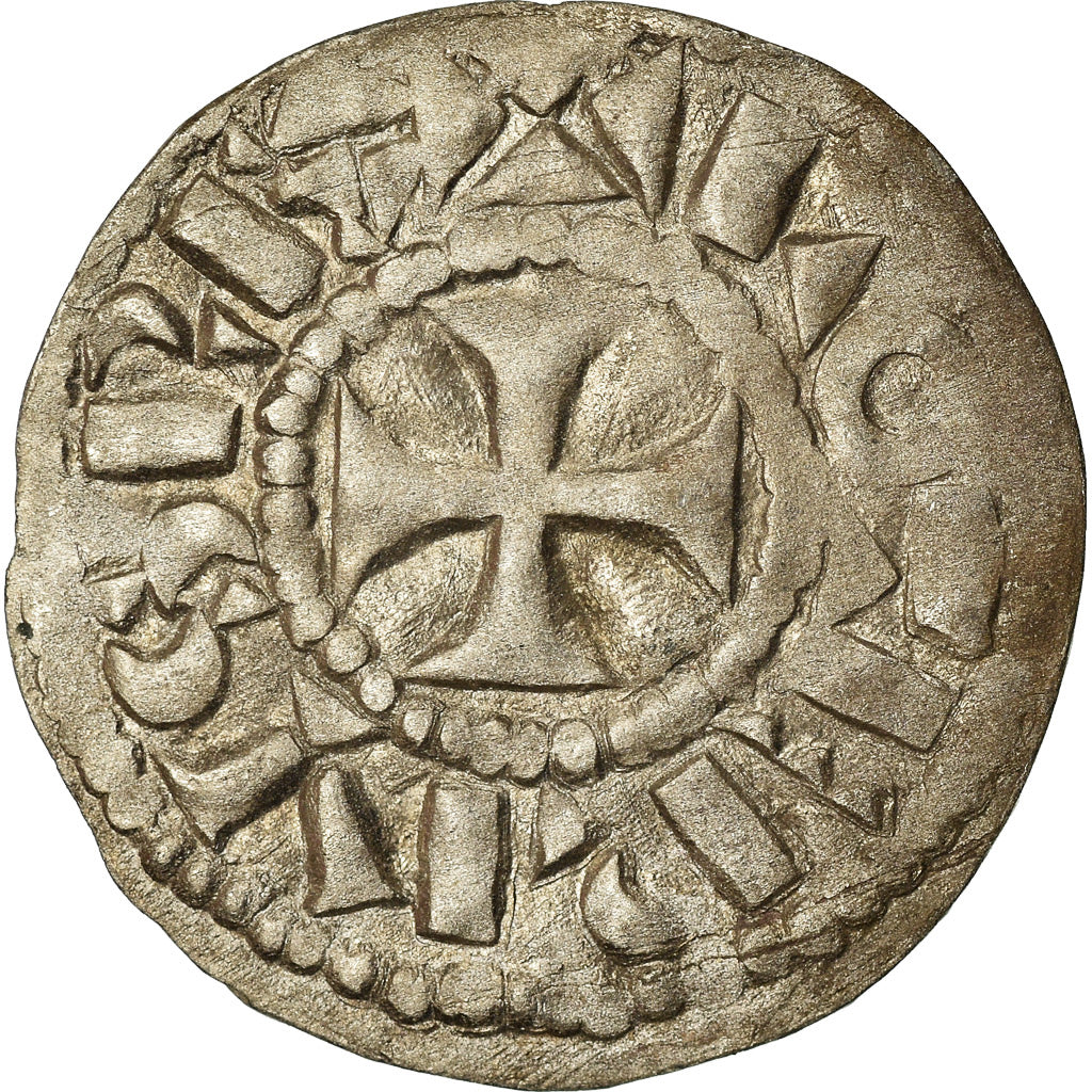 Moneta, Francia, Lotharius, Denarius, 960-980, Bourges, BB, Argento, Prou:755