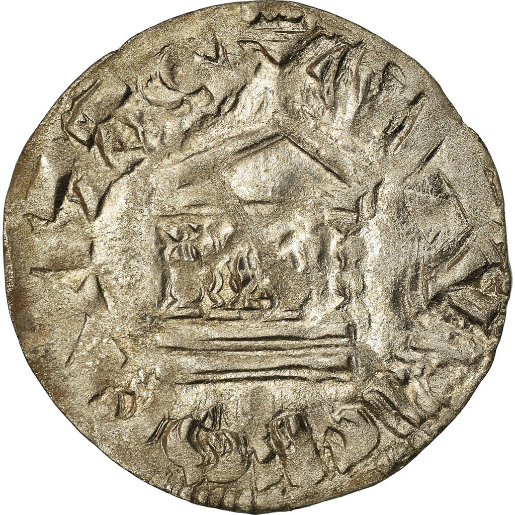 Moneta, Francia, Lotharius, Denarius, 960-980, Bourges, BB, Argento, Prou:755