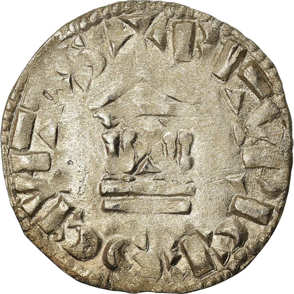 Coin, France, Lotharius, Denarius, 960-980, Bourges, EF(40-45), Silver, Prou:755