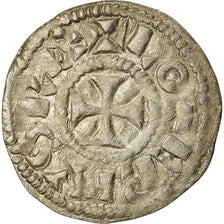 Moeda, França, Lotharius, Denarius, 960-980, Bourges, AU(50-53), Prata