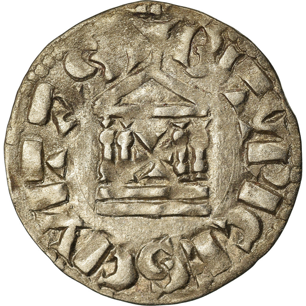Monnaie, France, Lothaire, Denier, 960-980, Bourges, TTB+, Argent, Prou:755
