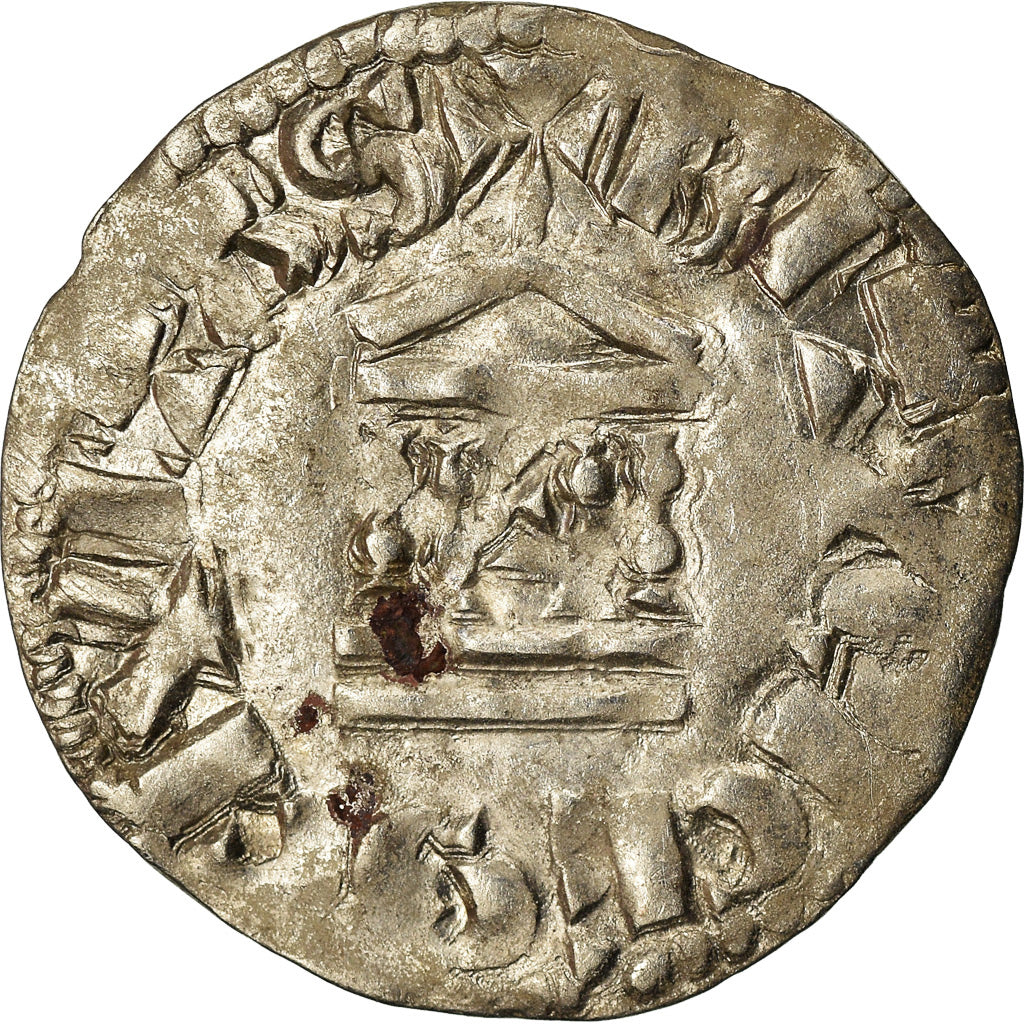 Coin, France, Lotharius, Denarius, 960-980, Bourges, AU(50-53), Silver, Prou:755