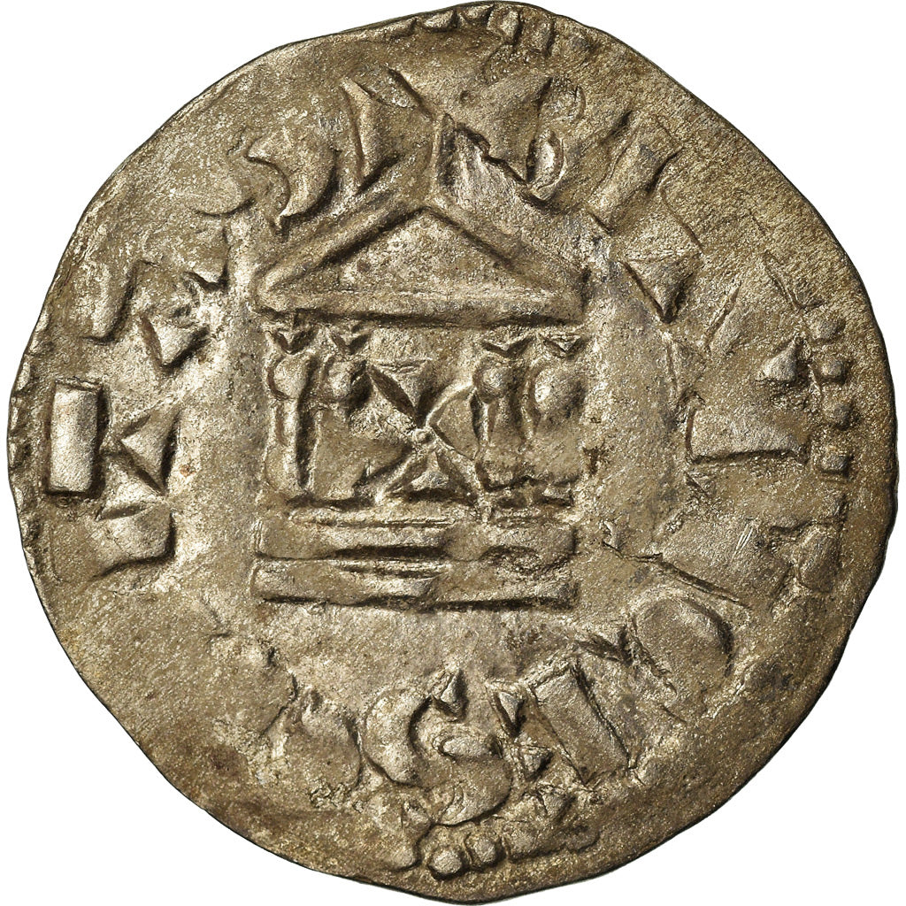 Coin, France, Lotharius, Denarius, 960-980, Bourges, AU(50-53), Silver, Prou:755