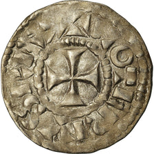 Coin, France, Lotharius, Denarius, 960-980, Bourges, AU(50-53), Silver, Prou:755