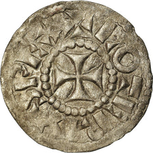Coin, France, Lotharius, Denarius, 960-980, Bourges, AU(50-53), Silver, Prou:755