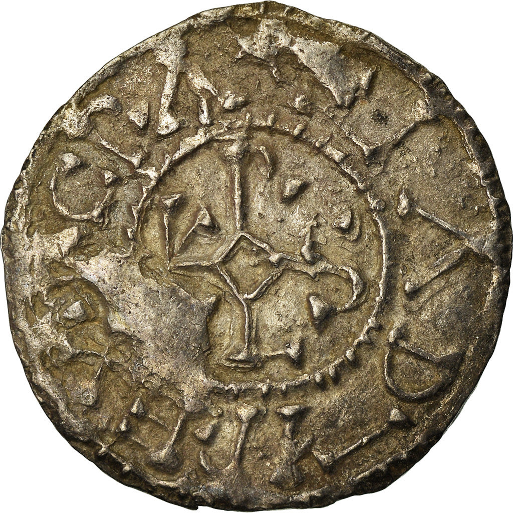 Münze, Frankreich, Charles le Chauve, Denier, 864-865, Curtisasonien, SS+