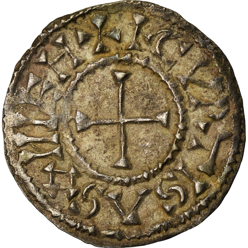 Moeda, França, Charles le Chauve, Denier, 864-865, Curtisasonien, AU(55-58)