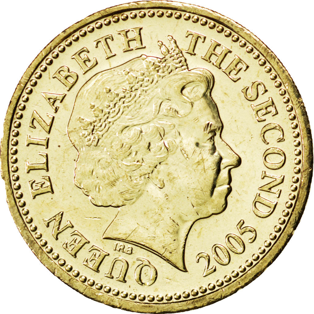 JERSEY, Pound, 2005, KM #101, MS(63), Nickel-Brass, 22.5, 9.45