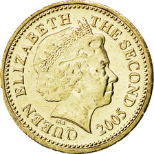 JERSEY, Pound, 2005, KM #101, MS(63), Nickel-Brass, 22.5, 9.45