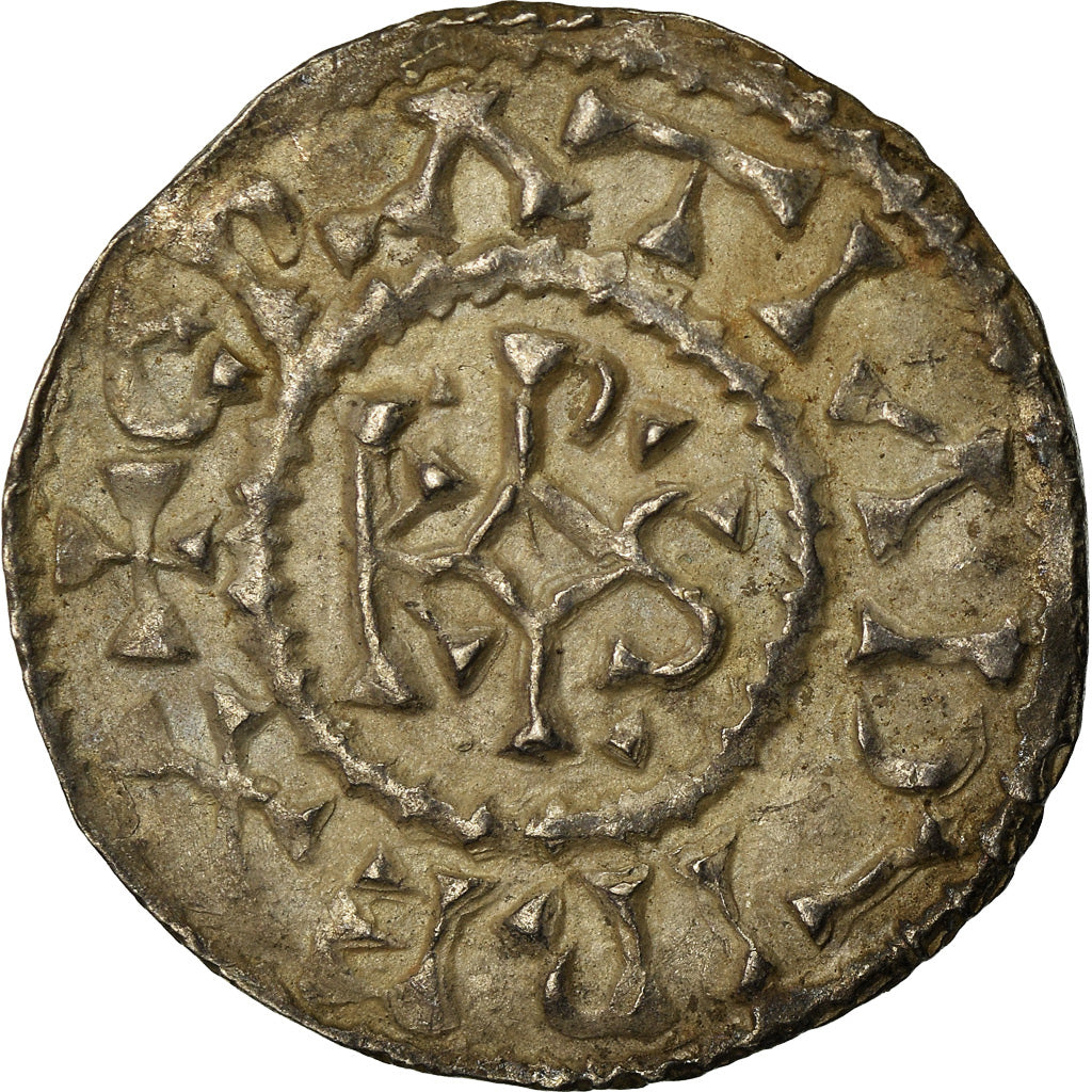 Munten, Frankrijk, Charles le Chauve, Denier, 864-865, Curtisasonien, PR
