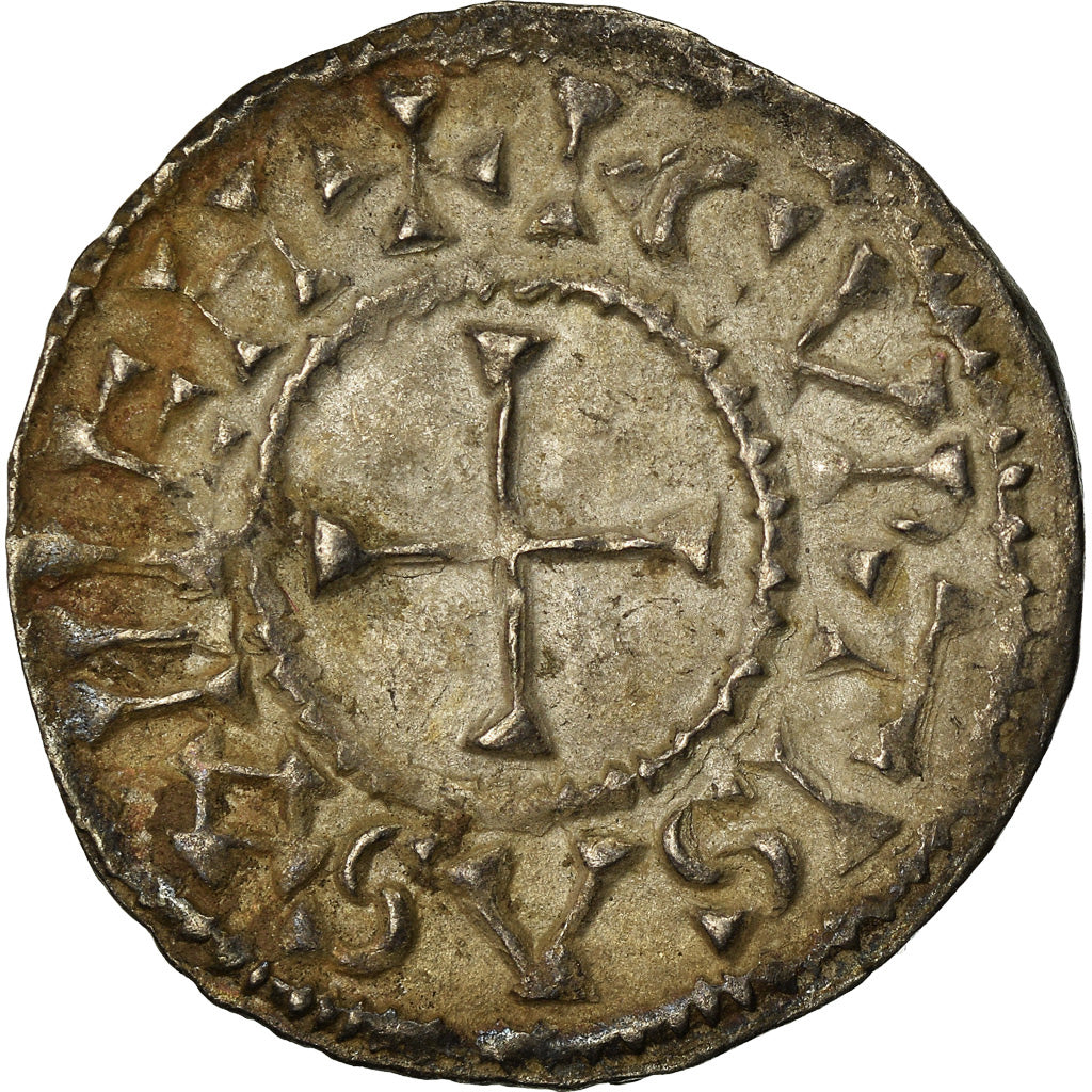 Munten, Frankrijk, Charles le Chauve, Denier, 864-865, Curtisasonien, PR