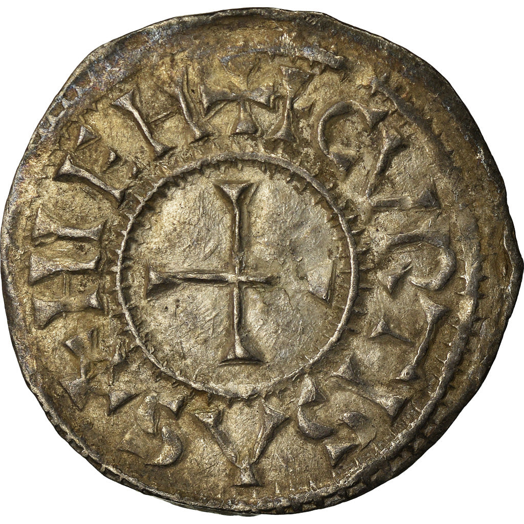 Munten, Frankrijk, Charles le Chauve, Denier, 864-865, Curtisasonien, ZF+