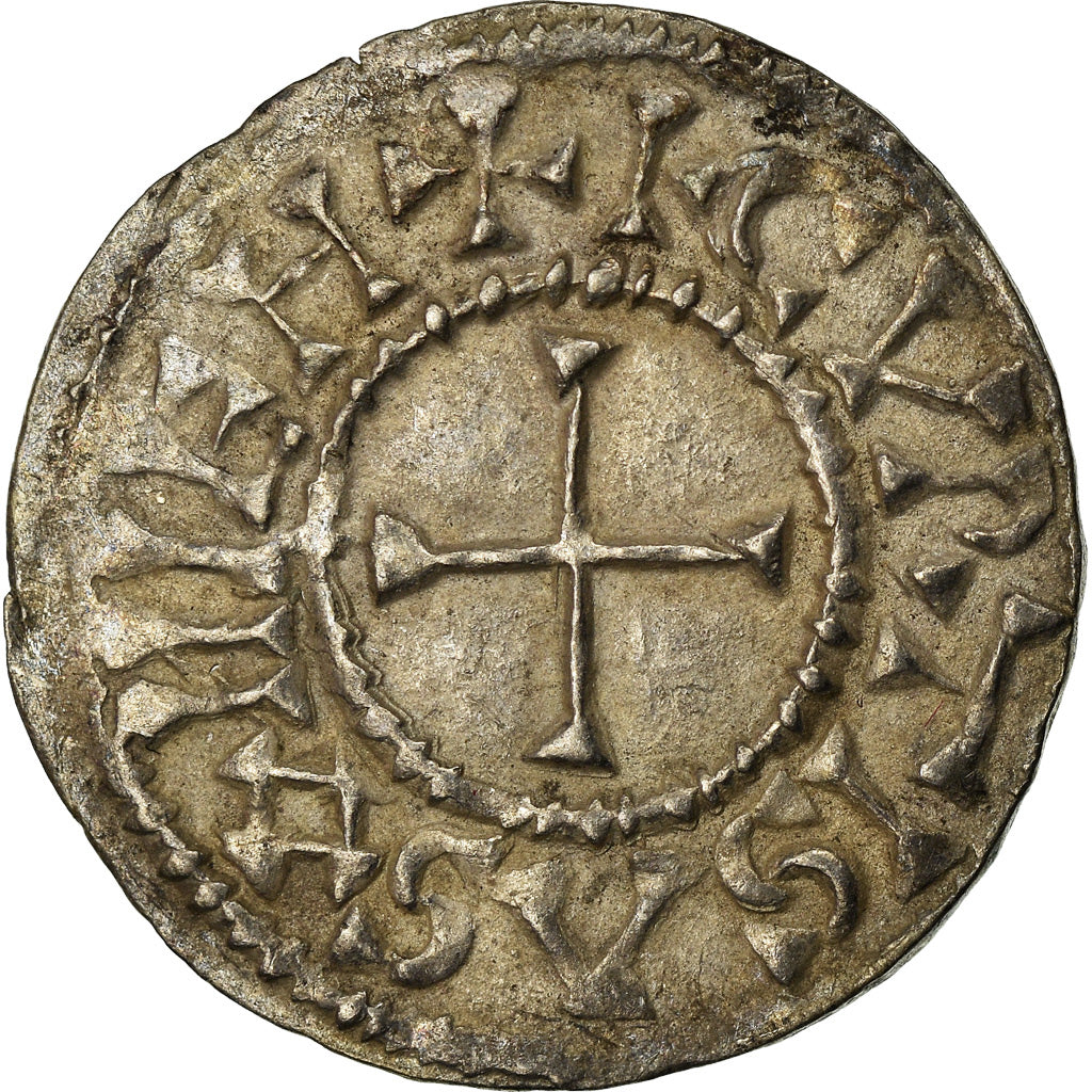 Münze, Frankreich, Charles le Chauve, Denier, 864-865, Curtisasonien, SS+