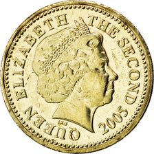 JERSEY, Pound, 2005, KM #101, MS(63), Nickel-Brass, 22.5, 9.53