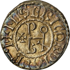 Moneta, Francja, Eudes, Denarius, 888-898, Blois, AU(55-58), Srebro, Prou:482