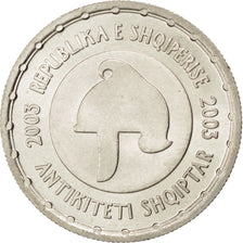 ALBANIA, 50 Leke, 2003, KM #86, MS(63), Copper-Nickel, 24.25, 5.47
