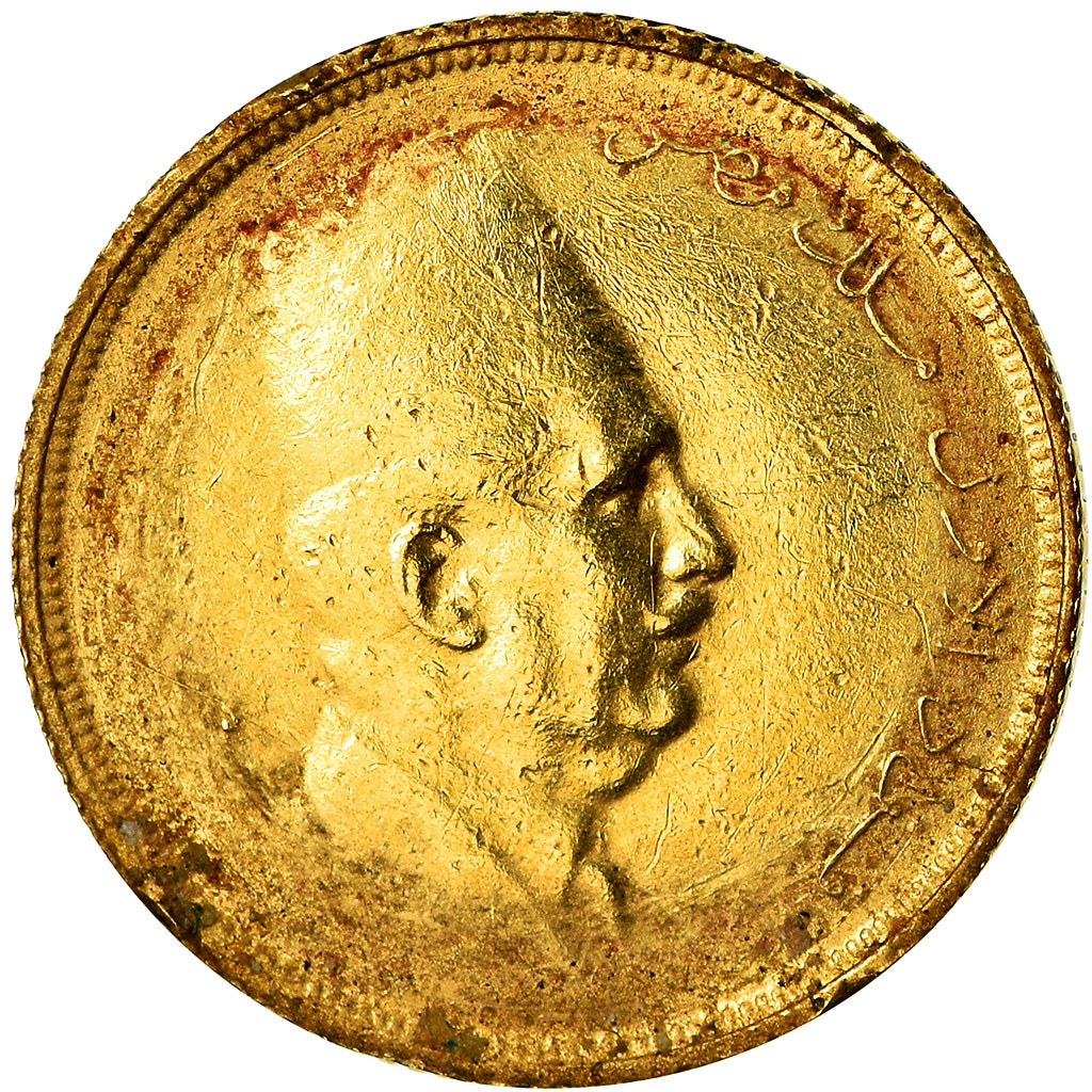 Coin, Egypt, Fuad I, 20 Piastres, 1923, British Royal Mint, VF(30-35), Gold