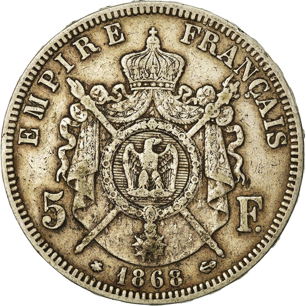 Monnaie, France, Napoleon III, Napoléon III, 5 Francs, 1868, Paris, TB+