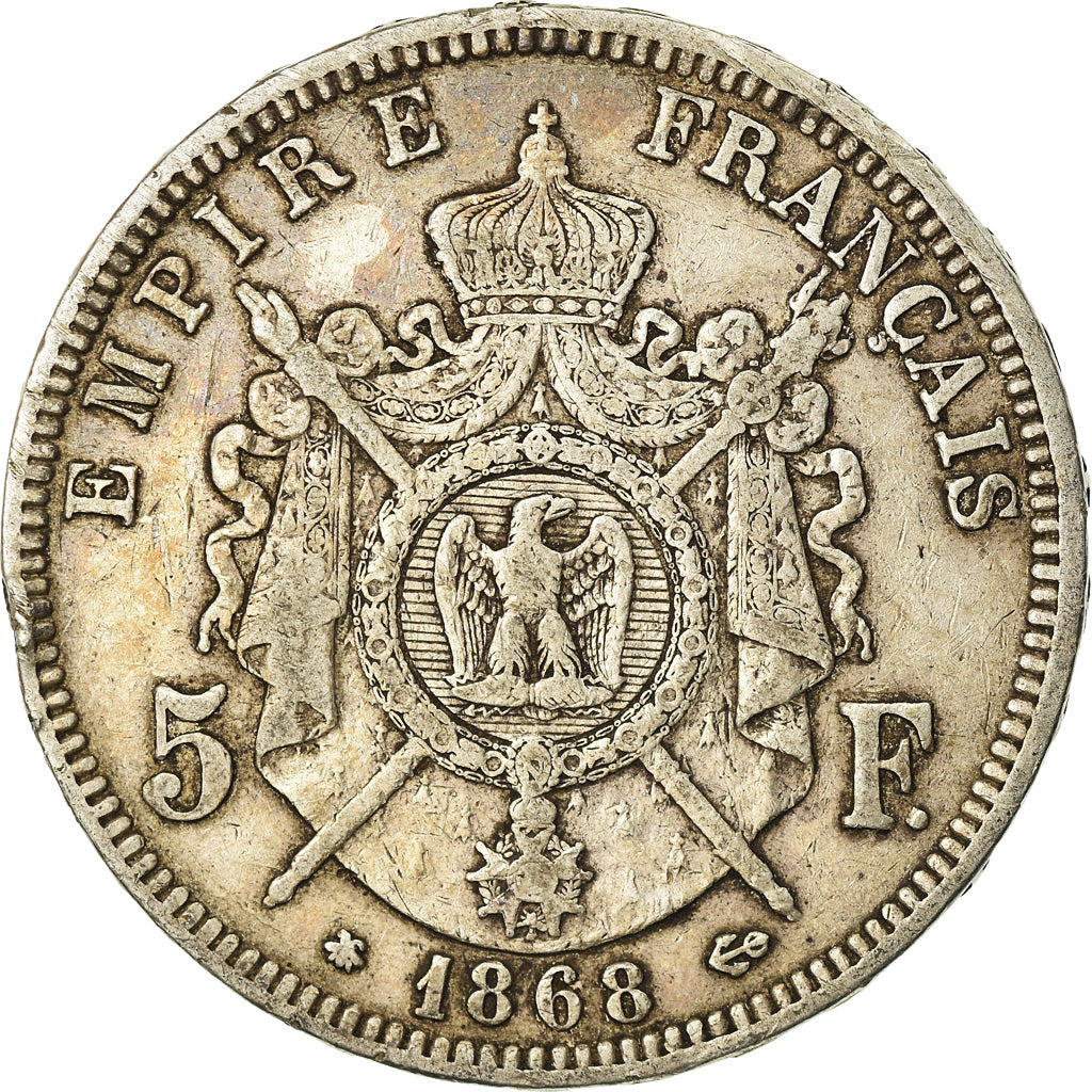 Coin, France, Napoleon III, Napoléon III, 5 Francs, 1868, Paris, VF(30-35)