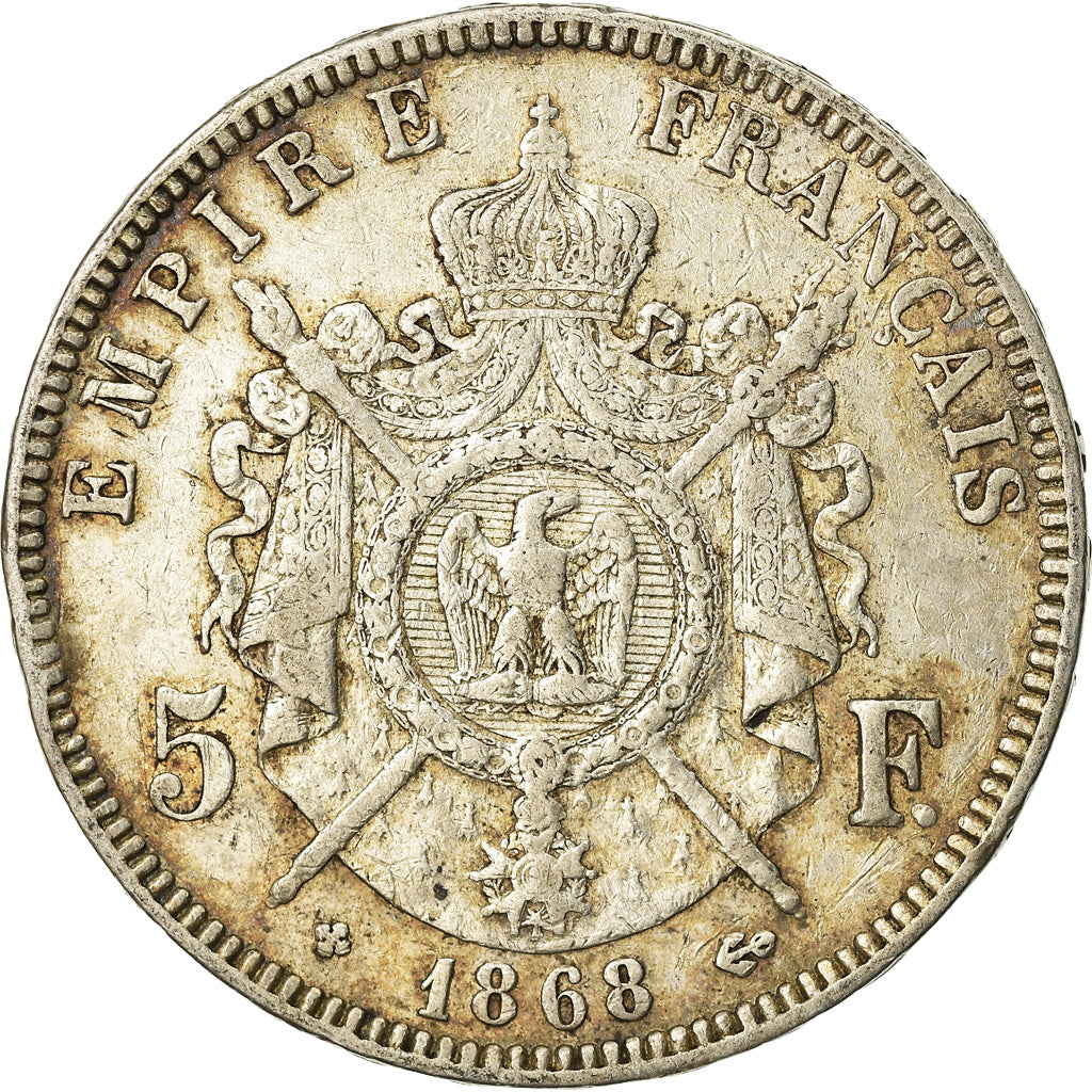 Coin, France, Napoléon III, 5 Francs, 1868, Strasbourg, VF(30-35), Silver