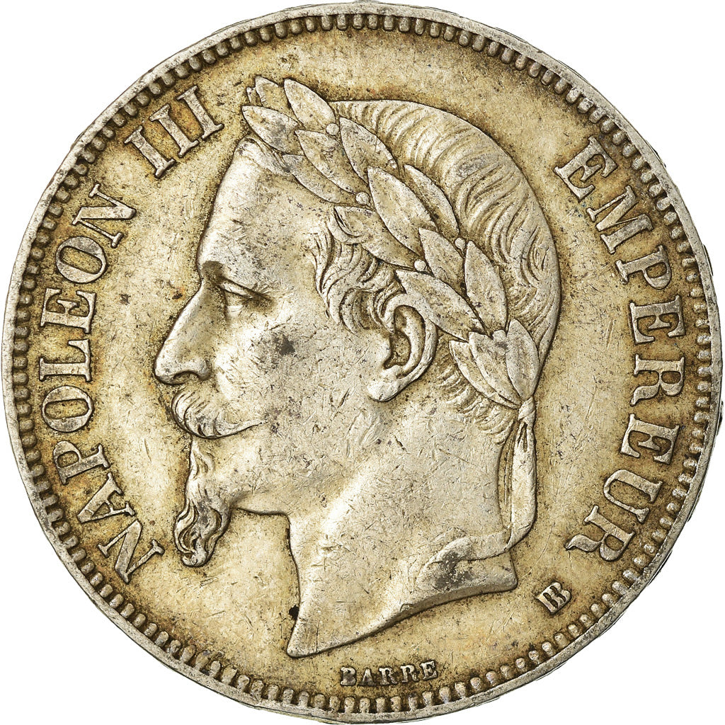 Coin, France, Napoléon III, 5 Francs, 1868, Strasbourg, EF(40-45), Silver