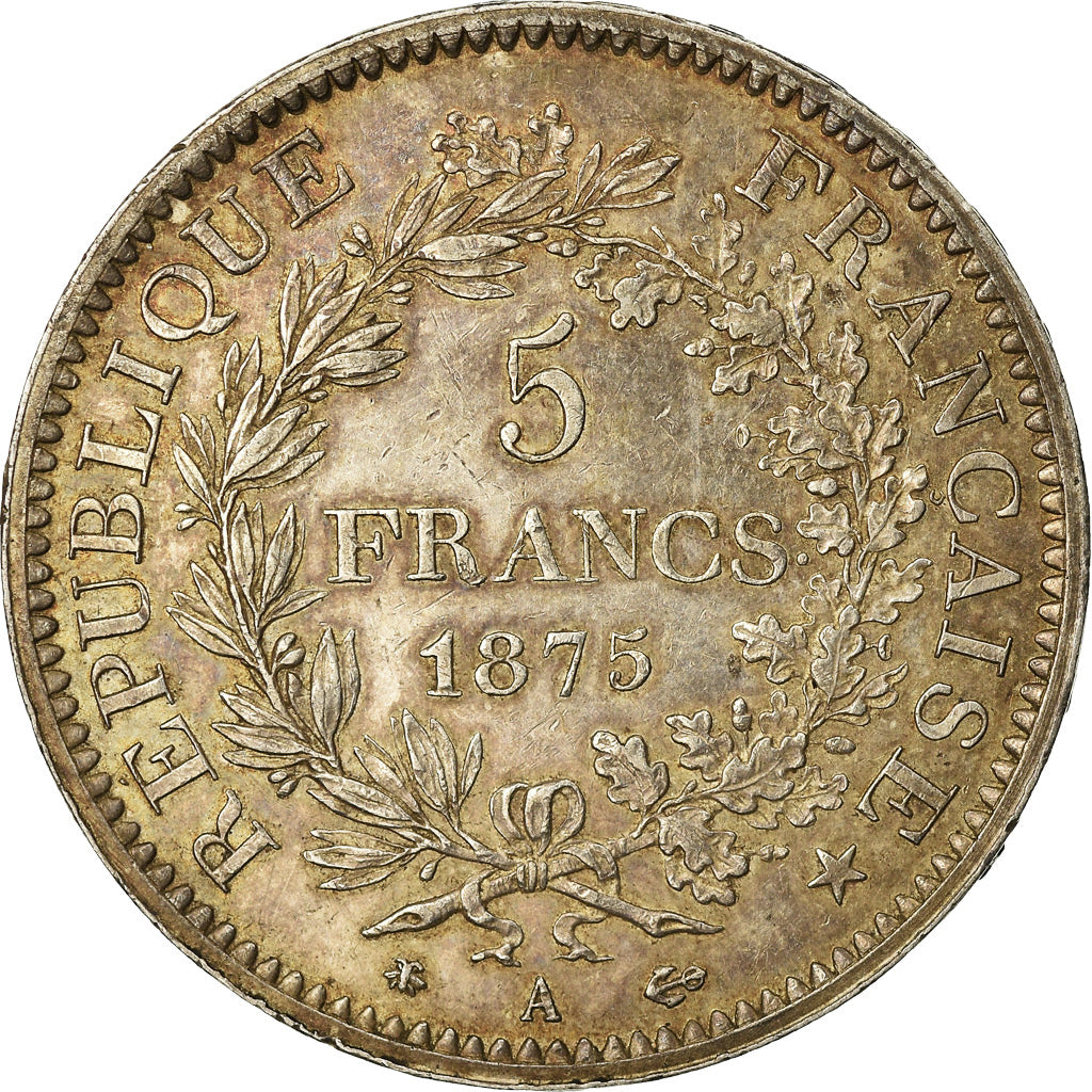 Coin, France, Hercule, 5 Francs, 1875, Paris, AU(55-58), Silver, KM:820.1