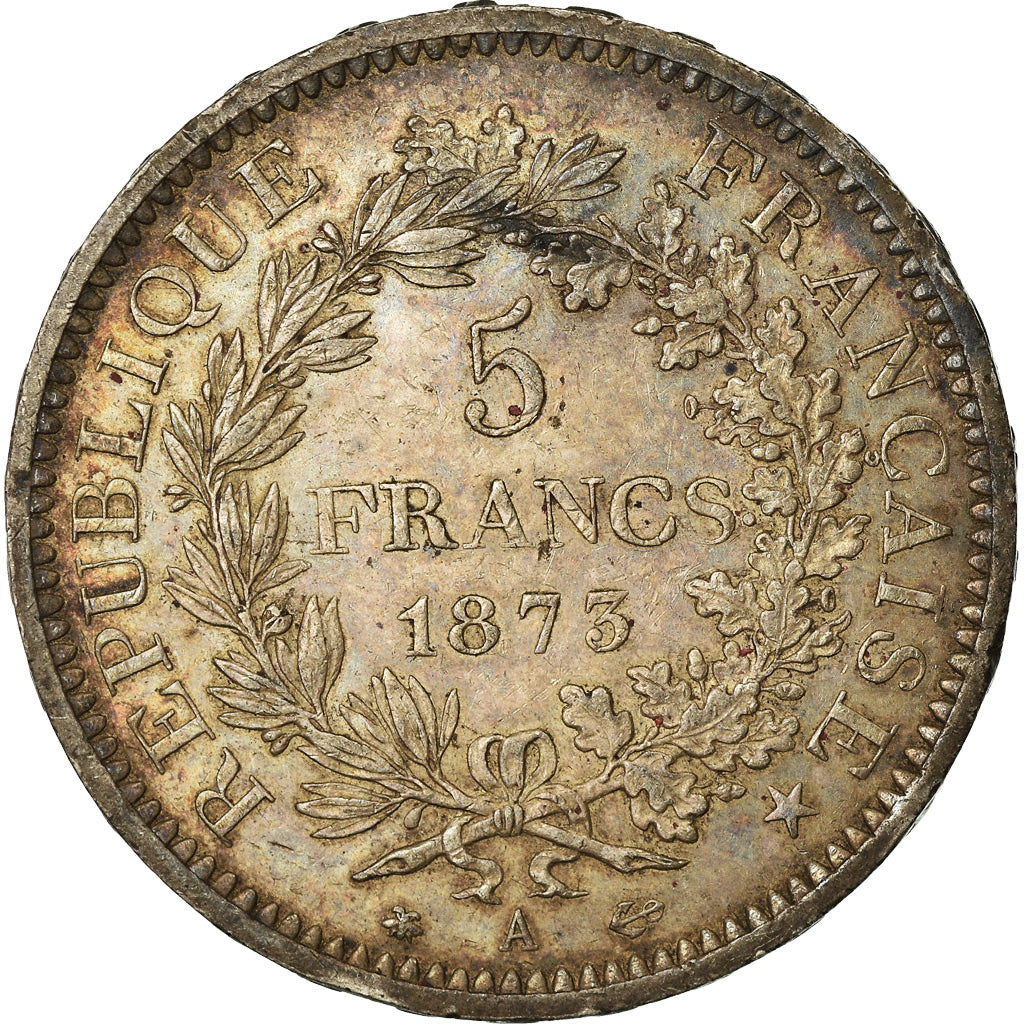Moneta, Francia, Hercule, 5 Francs, 1873, Paris, BB, Argento, KM:820.1