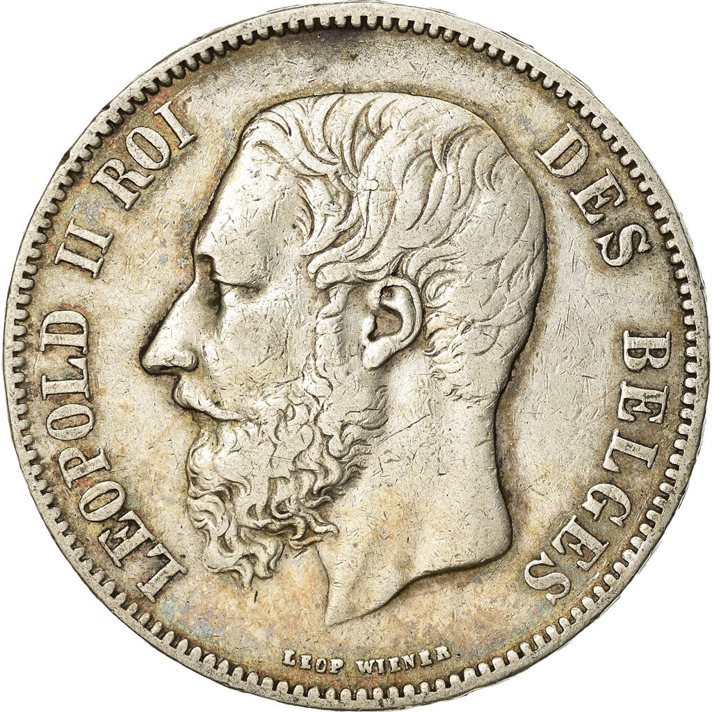 Coin, Belgium, Leopold II, 5 Francs, 5 Frank, 1870, EF(40-45), Silver, KM:24