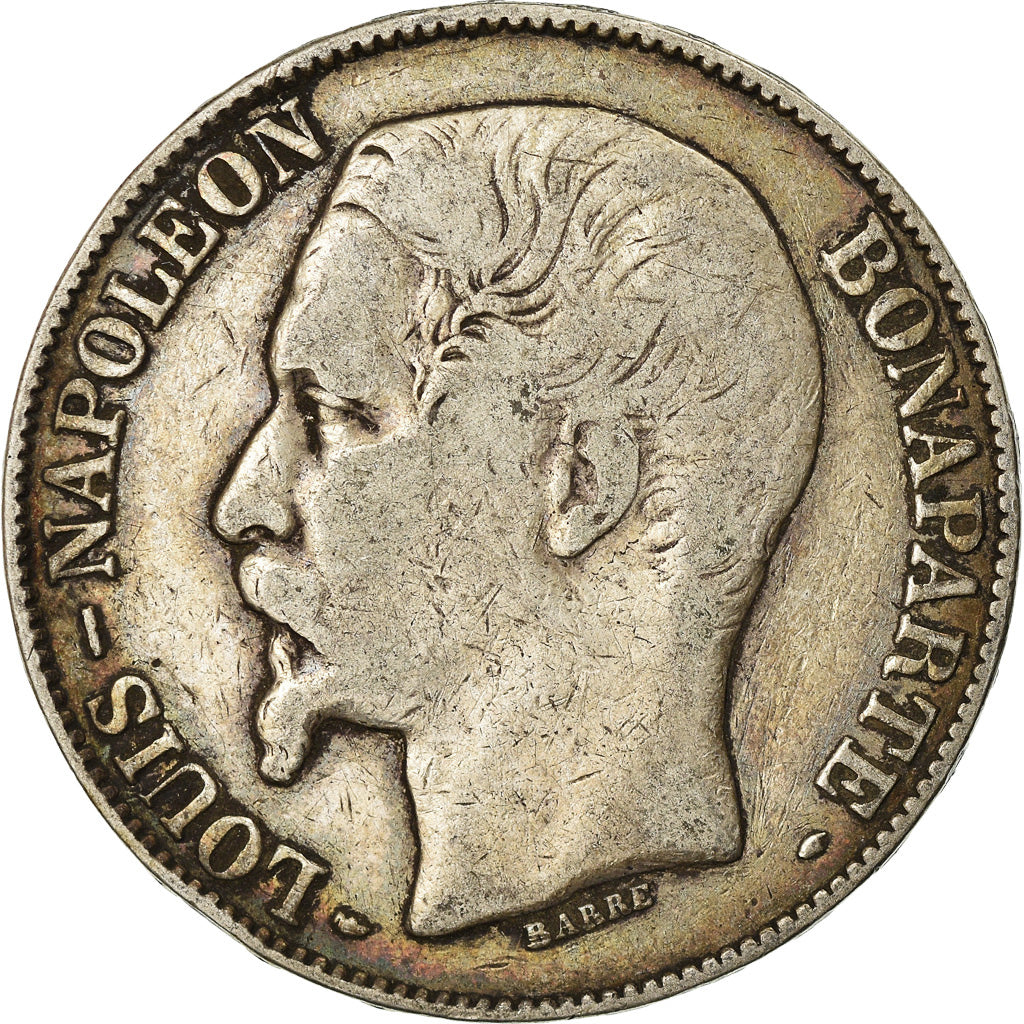 Moneda, Francia, Napoléon III, 5 Francs, 1852, Paris, BC+, Plata, KM:773.1