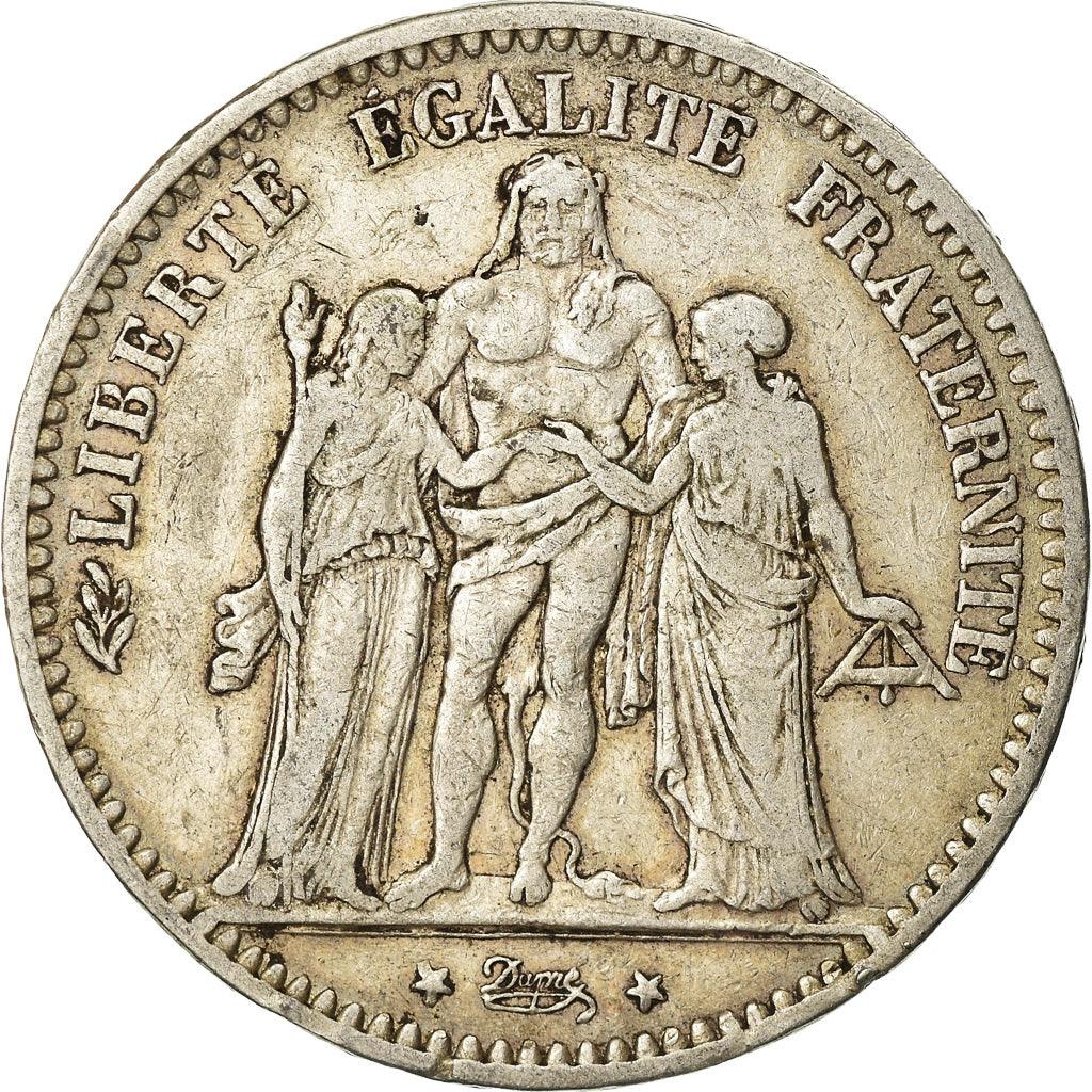 Coin, France, Hercule, 5 Francs, 1876, Paris, VF(30-35), Silver, KM:820.1