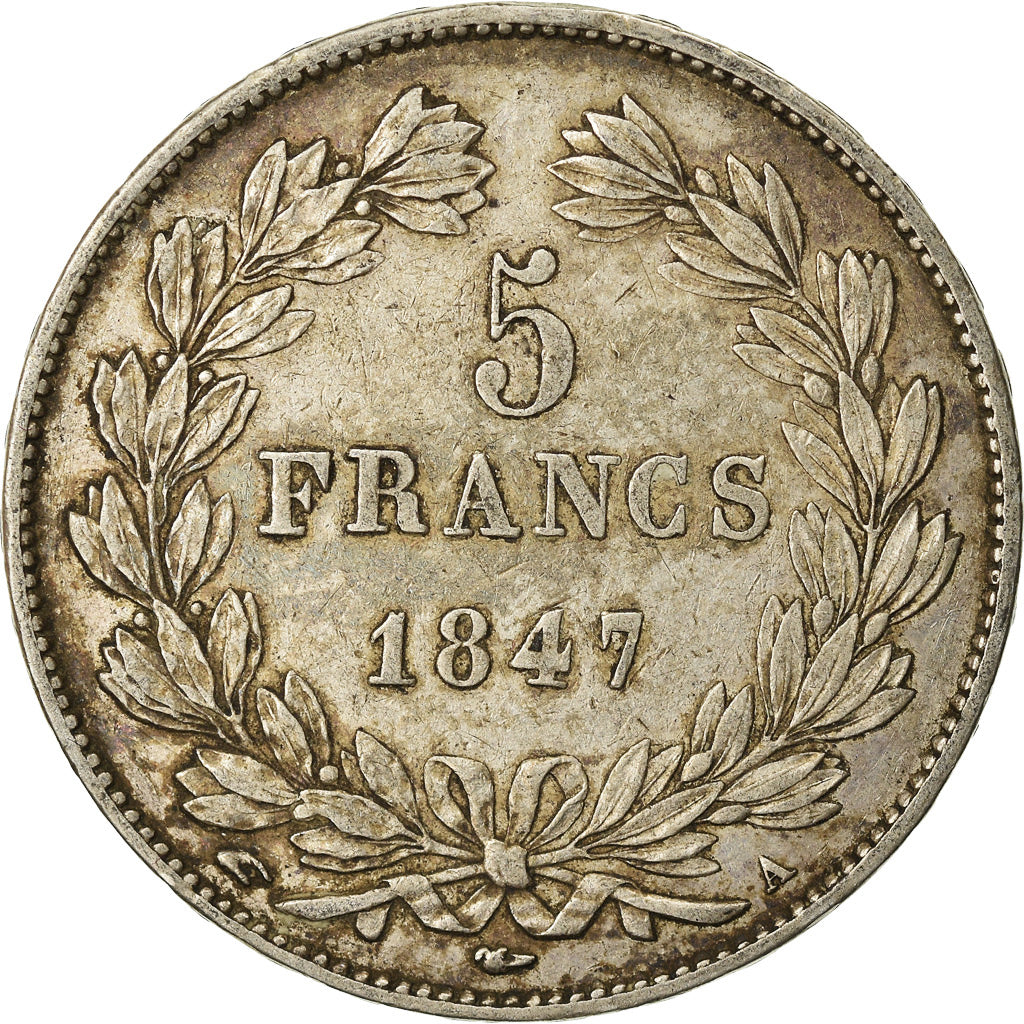 Coin, France, Louis-Philippe, 5 Francs, 1847, Paris, EF(40-45), Silver