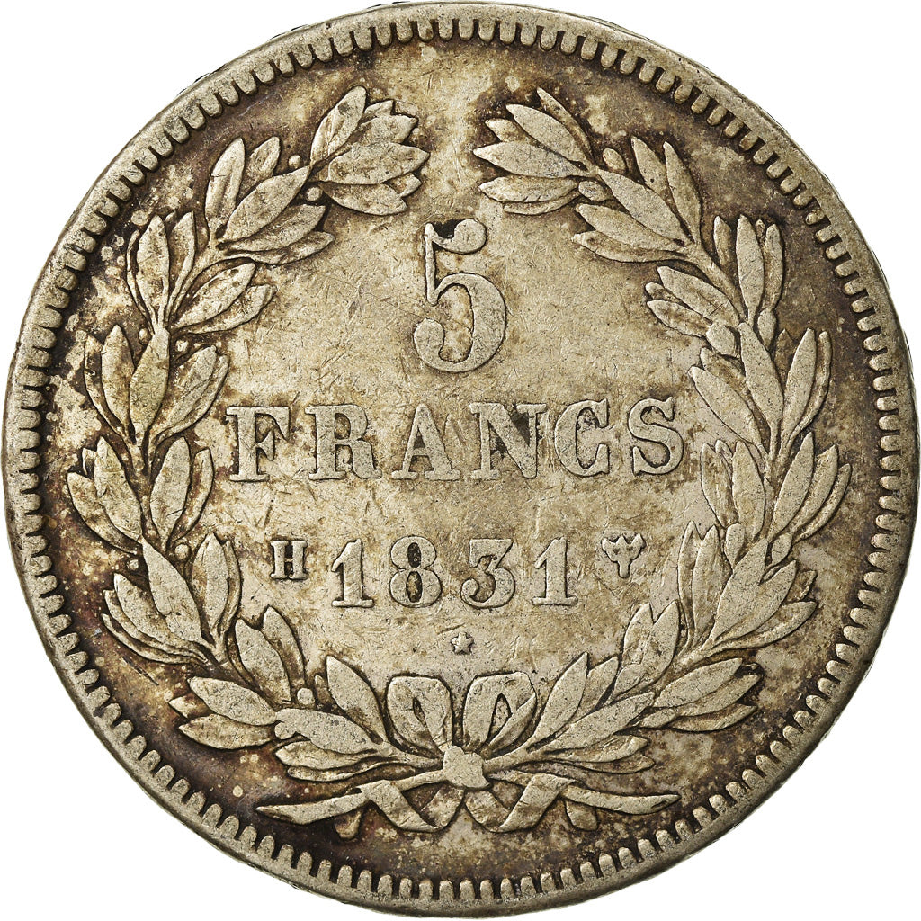 Coin, France, Louis-Philippe, 5 Francs, 1831, La Rochelle, VF(30-35), Silver