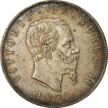 Coin, Italy, Vittorio Emanuele II, 5 Lire, 1871, Milan, EF(40-45), Silver