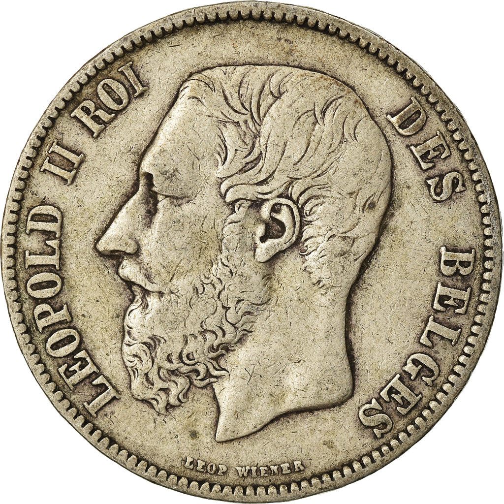 Coin, Belgium, Leopold II, 5 Francs, 5 Frank, 1873, VF(30-35), Silver, KM:24