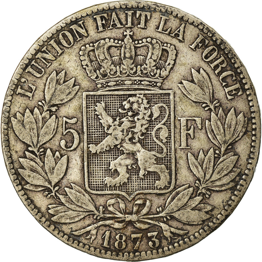 Coin, Belgium, Leopold II, 5 Francs, 5 Frank, 1873, VF(30-35), Silver, KM:24