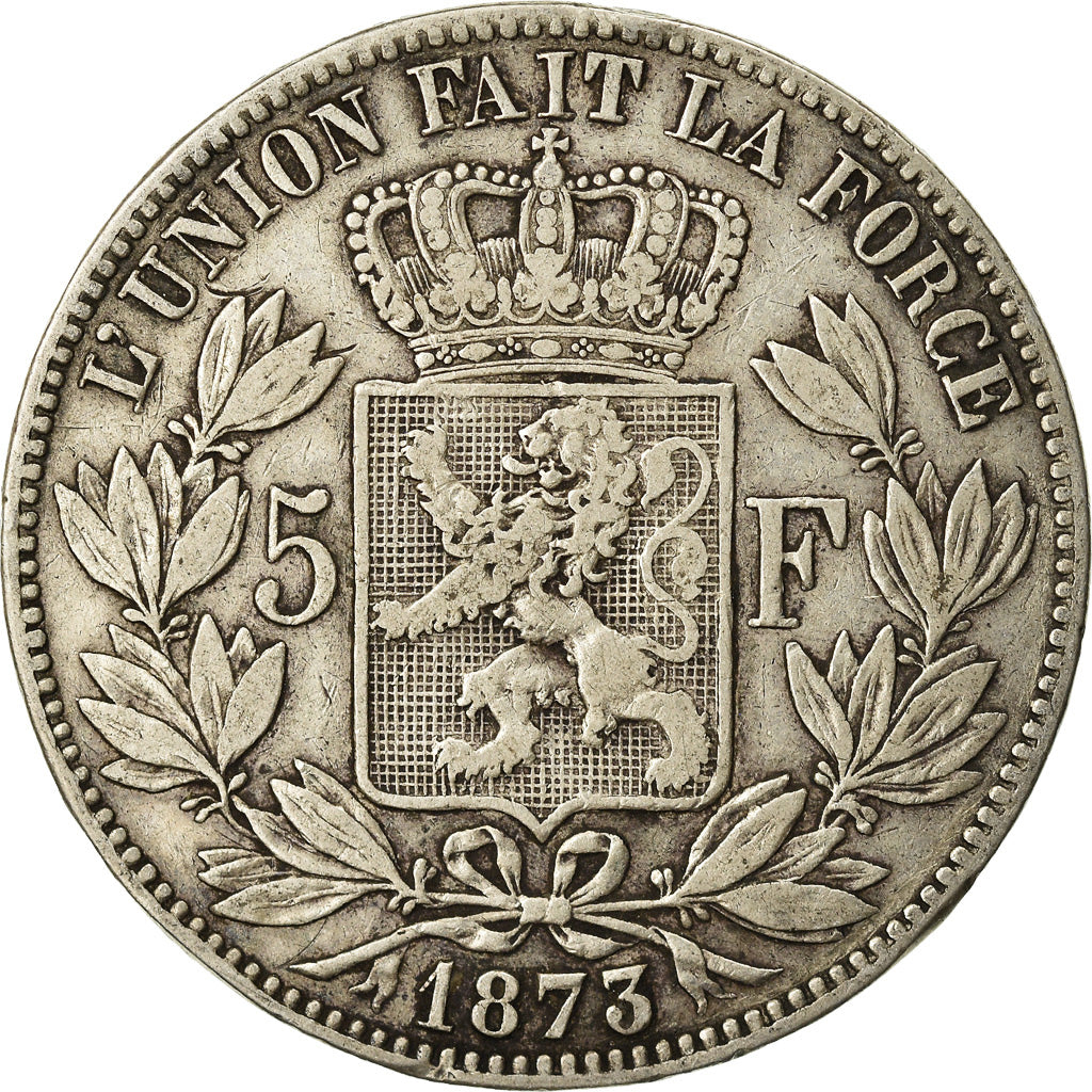 Coin, Belgium, Leopold II, 5 Francs, 5 Frank, 1873, VF(30-35), Silver, KM:24