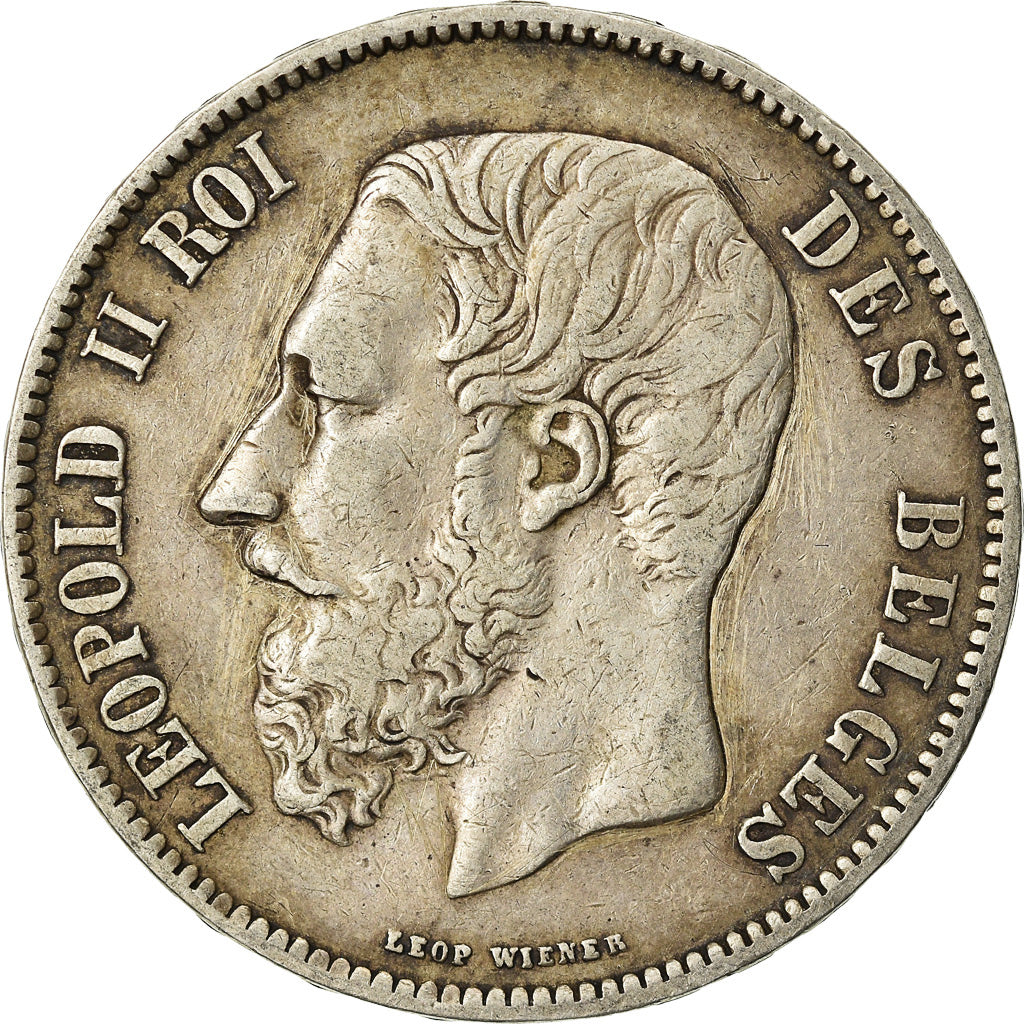 Coin, Belgium, Leopold II, 5 Francs, 5 Frank, 1871, EF(40-45), Silver, KM:24